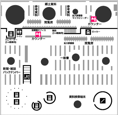 市民図書館 3階 フロア案内図